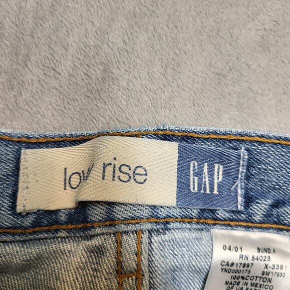 Vintage Gap Jeans Womens 4 Long Low Rise Light Wash Button Fly Raw Hem Y2K 00s - Picture 5 of 14